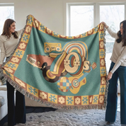 Vintage 70s Groovy Vibes Woven Blanket
