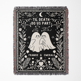 Personalized Astrology couple Ghost Woven Blanket
