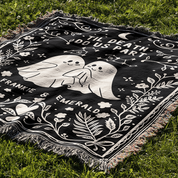 Personalized Astrology couple Ghost Woven Blanket