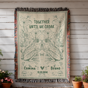Personalized Couple Frog Together Woven Blanket
