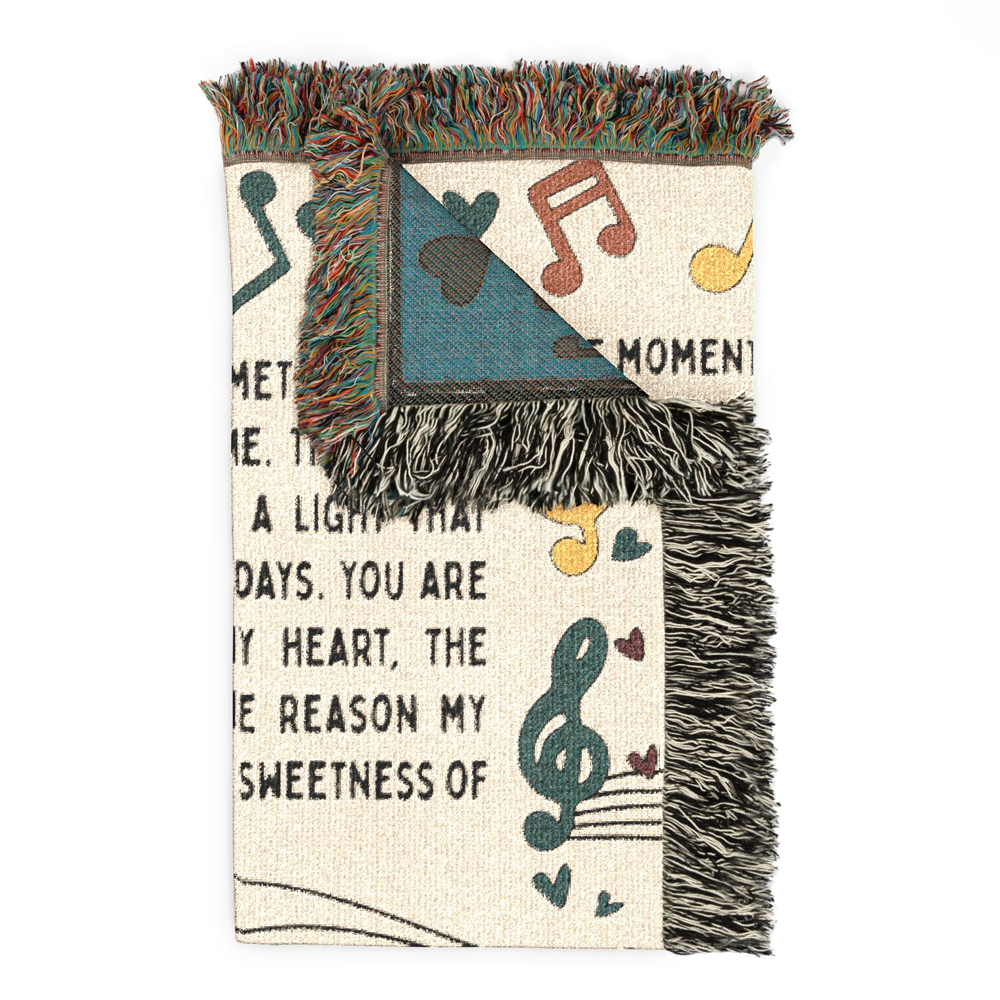 Personalized Musical Vinyl Record Couple Woven Blanket