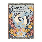 Mate For Life Penguin Wedding & Anniversary Blanket