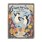 Mate For Life Penguin Wedding & Anniversary Blanket