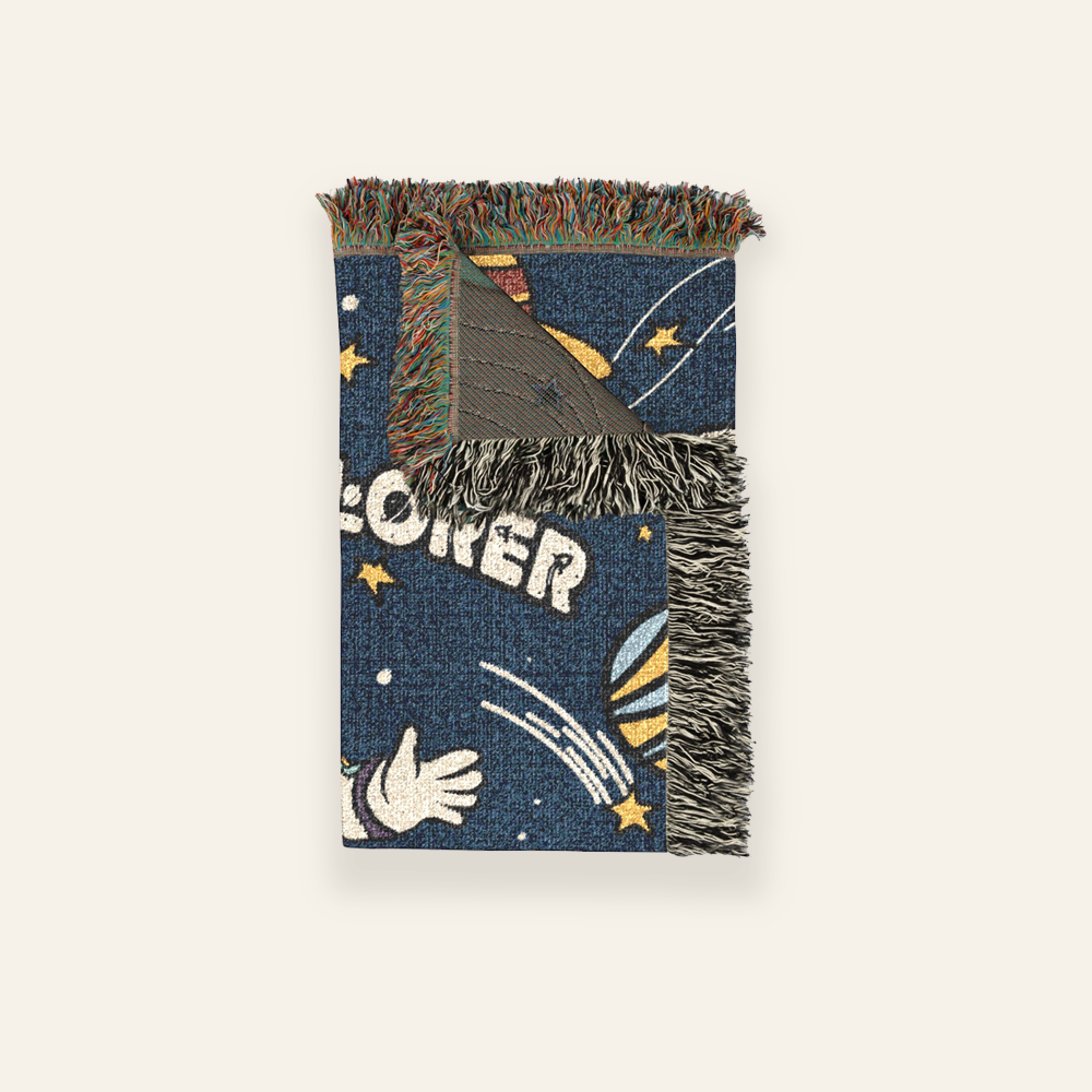 Future Explorer: Space Adventure For Baby Boys - Personalized Woven Blanket