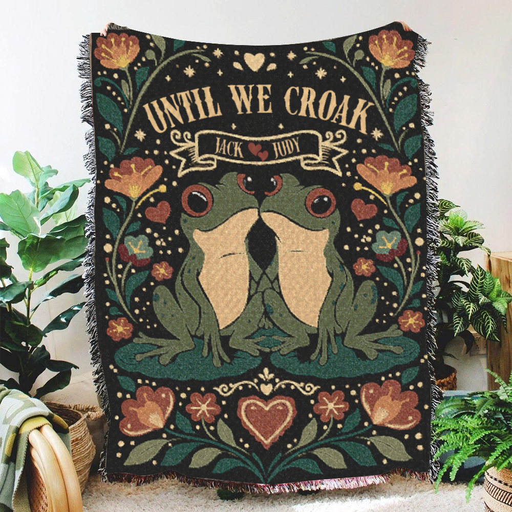 Personalized Couple Until We Croak Woven Blanket
