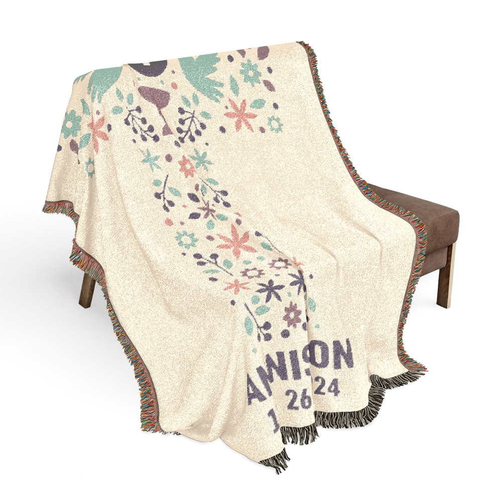 Personalized Protection Christening Baby Woven Blanket