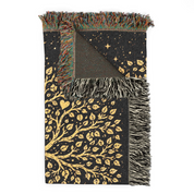 Personalized Couple Tree of love Golden Woven Blanket