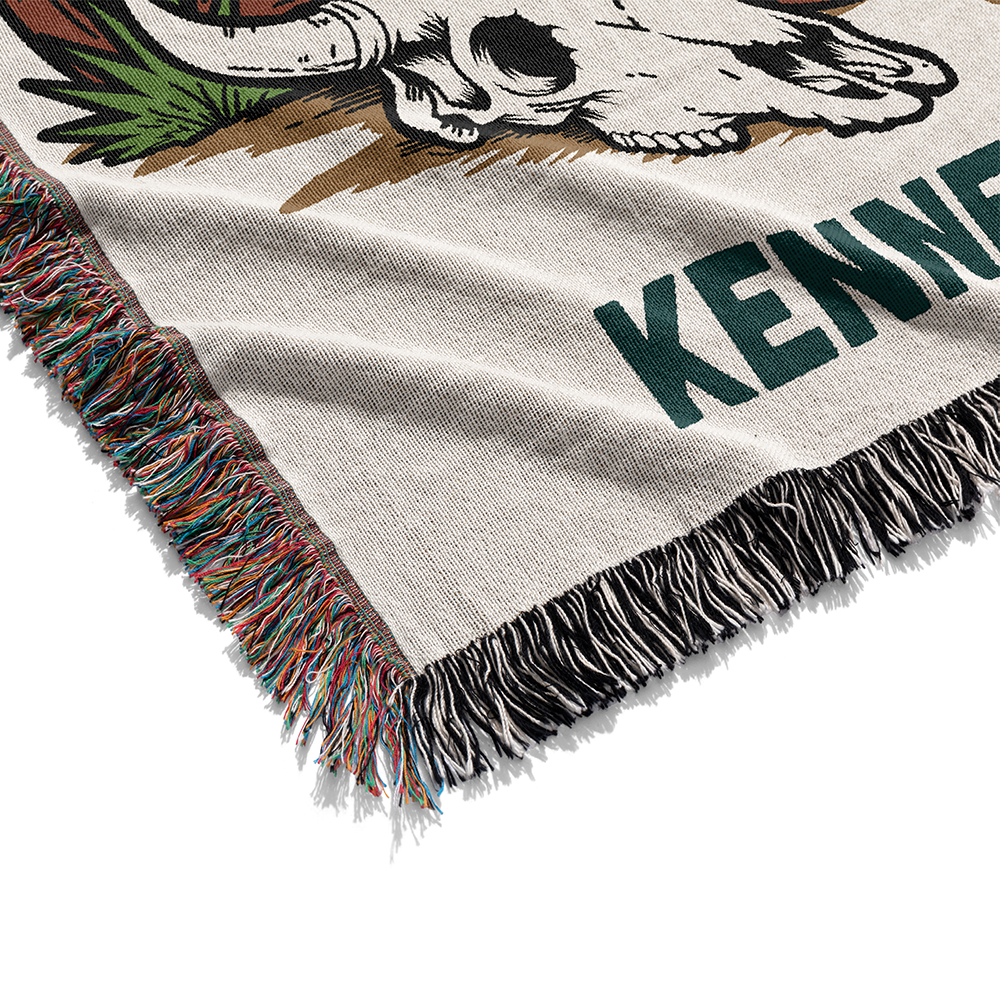 Personalized Couple Cowboy Frog Singing Woven Blanket