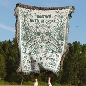Personalized Couple Frog Together Woven Blanket