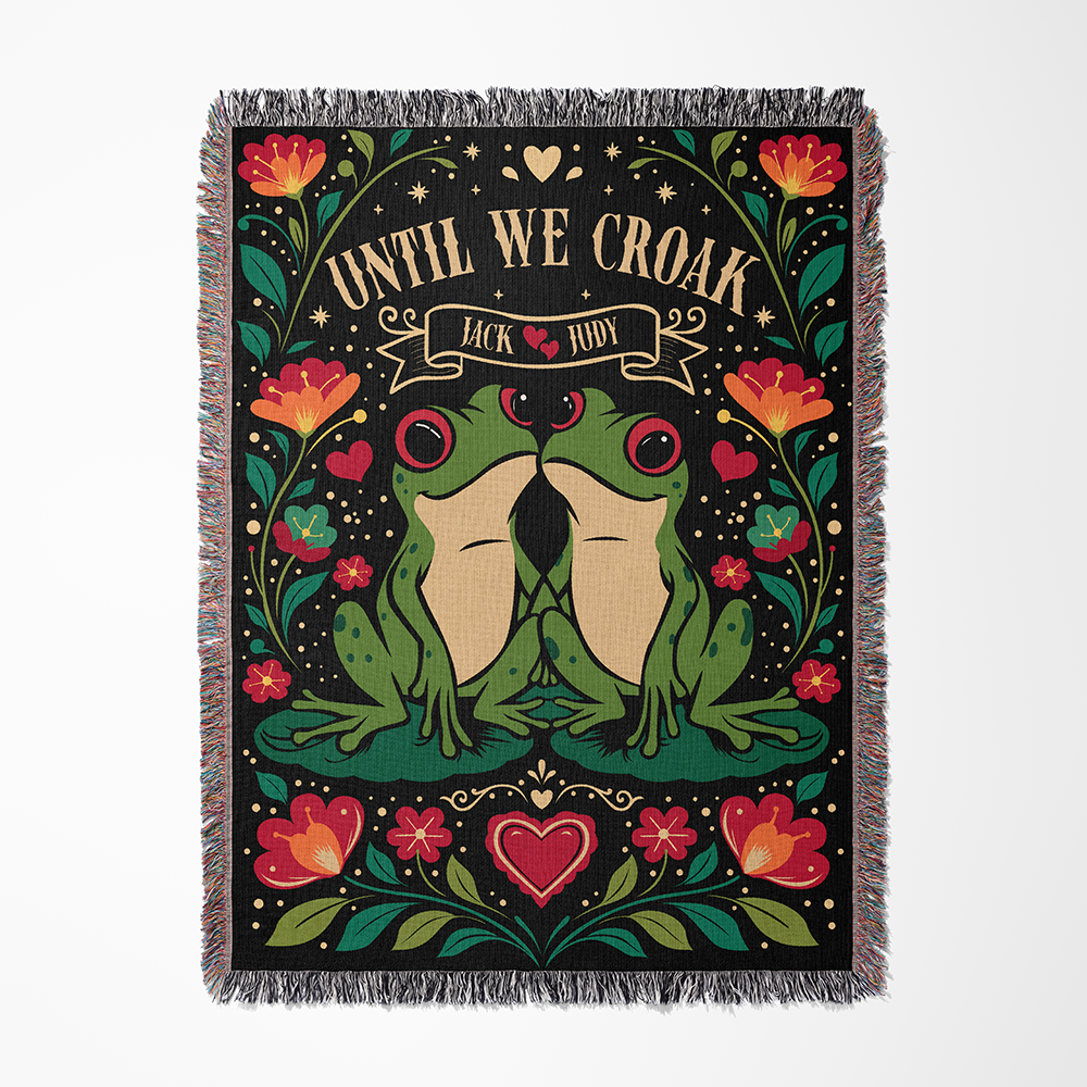 Personalized Couple Until We Croak Woven Blanket