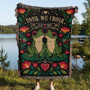 Personalized Couple Until We Croak Woven Blanket