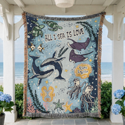 Personalized Sea Creature Couple Woven Blanket
