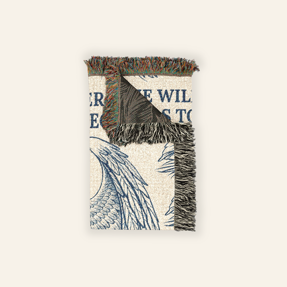 Personalized Guardian Angels Scripture Baby Woven Blanket