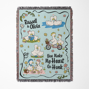 Personalized Goose Daily Couple Woven Blanket