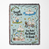 Personalized Goose Daily Couple Woven Blanket