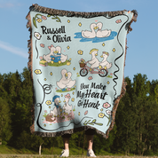 Personalized Goose Daily Couple Woven Blanket