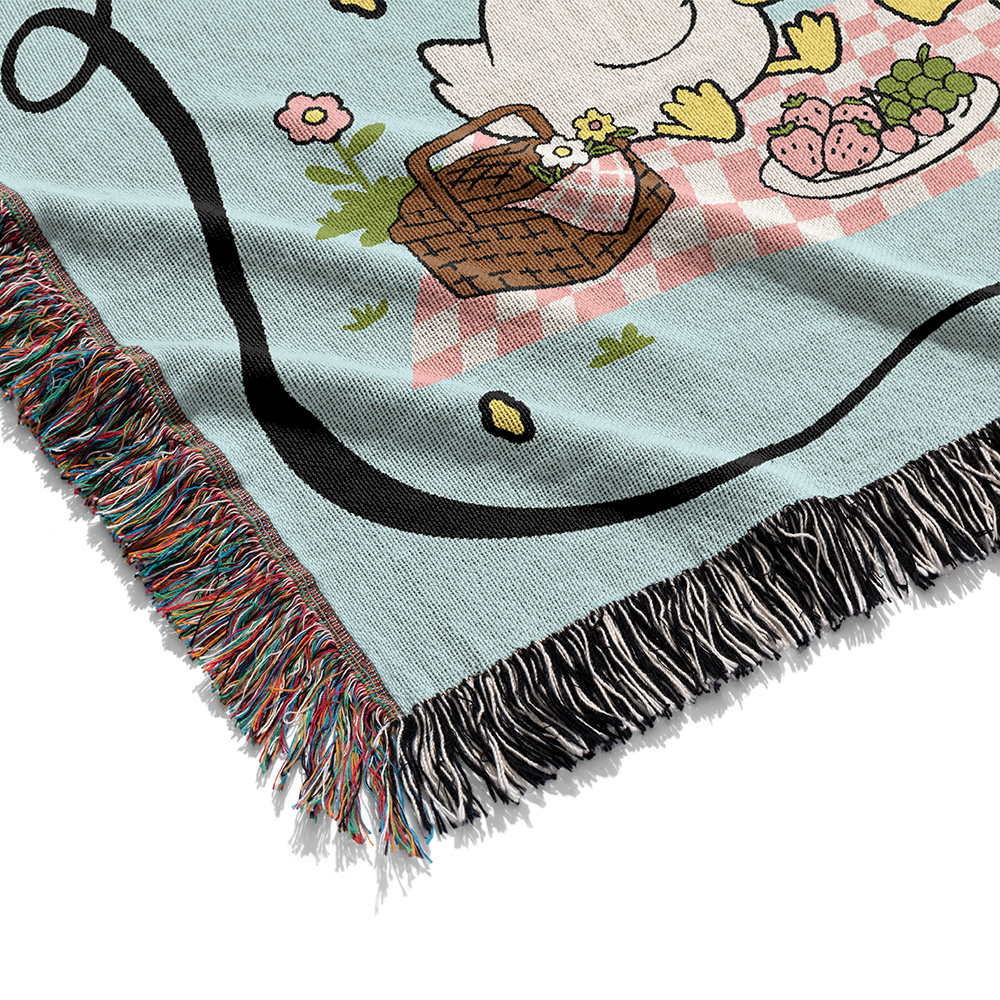 Personalized Goose Daily Couple Woven Blanket