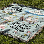 Personalized Goose Daily Couple Woven Blanket