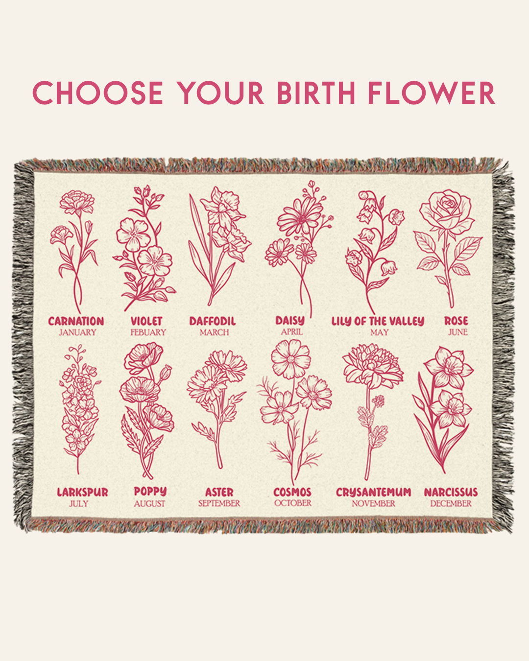 Personalized For This Child We Have Prayed Scripture Baby Girl Woven Blanket
