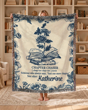 Personalized Just One More Chapter Woven Blanket