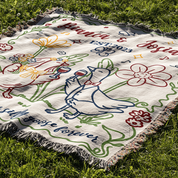 Personalized Silly Goose Couple Wedding Woven Blanket