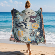 Personalized Sea Creature Couple Woven Blanket