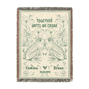 Personalized Couple Frog Together Woven Blanket