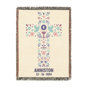 Personalized Protection Christening Baby Woven Blanket