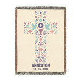 Personalized Protection Christening Baby Woven Blanket