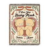 I Love You Beary Much Personalized Woven Blanket