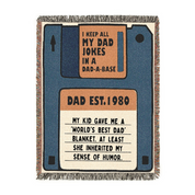 Personalized Dad Jokes Woven Blanket