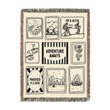 Personalized Travel Memory Woven Blanket with Names & Date