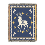Personalized White Stag Guardian Couple Woven Blanket
