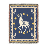 Personalized White Stag Guardian Couple Woven Blanket
