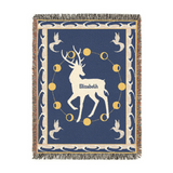 Personalized White Stag Guardian Woven Blanket
