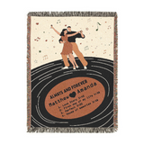 Personalized Vinyl Records Couple Woven Blanket