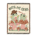 Personalized Couple Frog Croak Woven Blanket