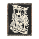 Personalized Timeless Love Hourglass Couple Woven Blanket