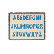 Personalized Folk Art Lovebirds White Woven Blanket