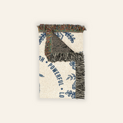 Personalized Blue Toile I Am Affirmation Birth Flower Woven Blanket