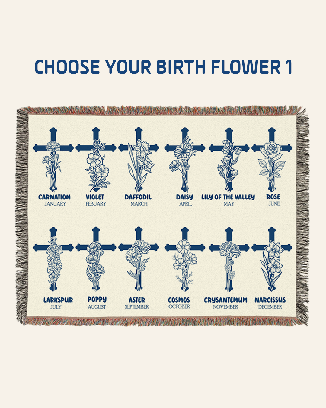 Personalized When My Arms Can’t Reach You Prayer Birth Flower Woven Blanket