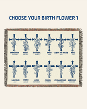 Personalized When My Arms Can’t Reach You Prayer Birth Flower Woven Blanket