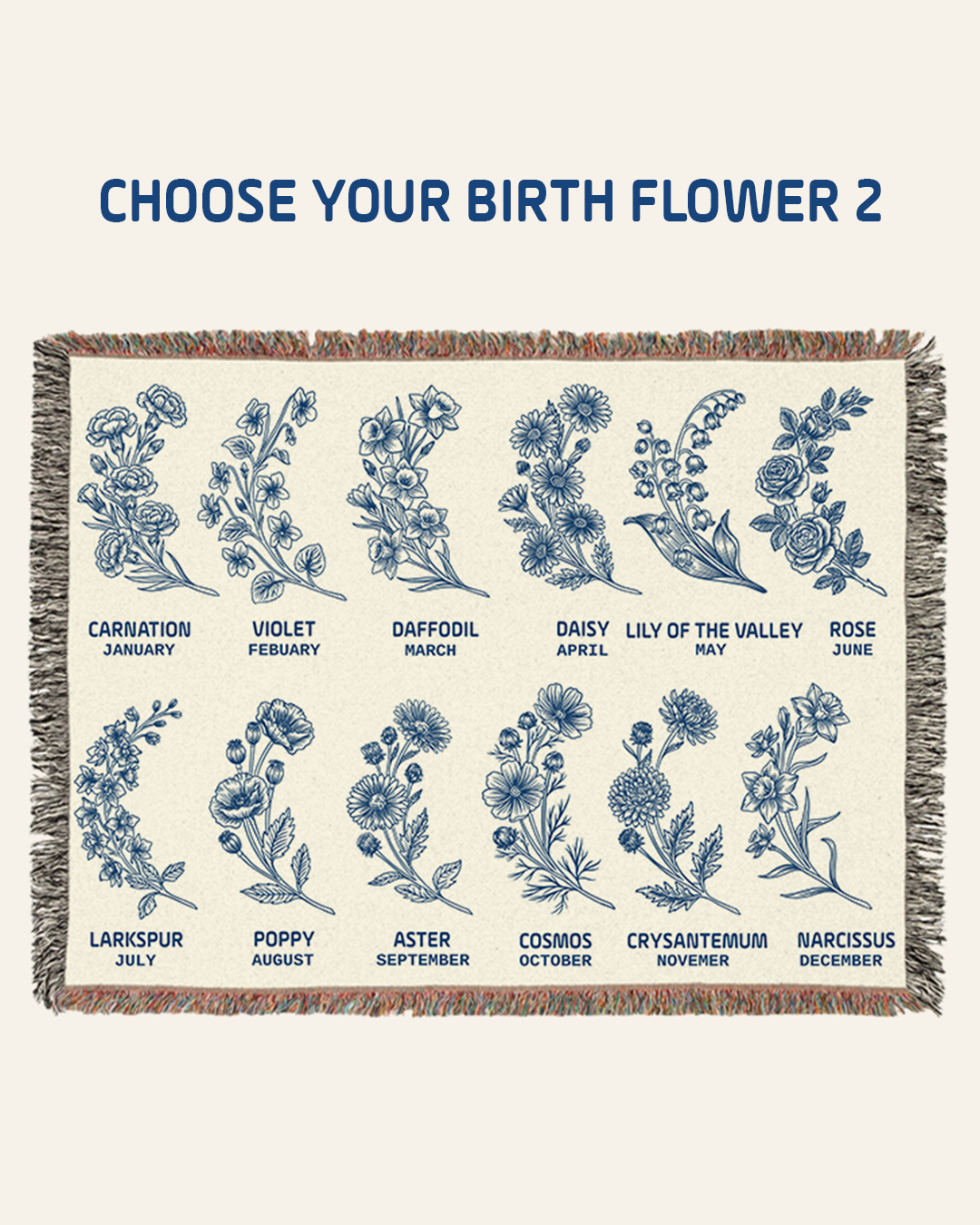 Personalized When My Arms Can’t Reach You Prayer Birth Flower Woven Blanket