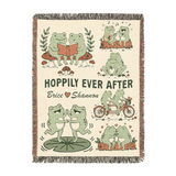 Personalized Couple Frog Hoppily Woven Blanket