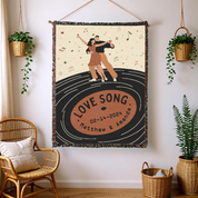 Personalized Love Song Couple Woven Blanket
