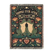 Personalized Couple Frog Hoppily Ever After Woven Blanket