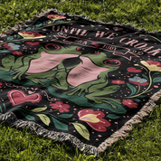 Personalized Couple Frog Croak Art Woven Blanket
