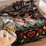 Personalized Couple Frog Croak Art Woven Blanket