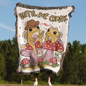 Personalized Couple Frog & Toad Croak Woven Blanket