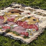 Personalized Couple Frog & Toad Croak Woven Blanket
